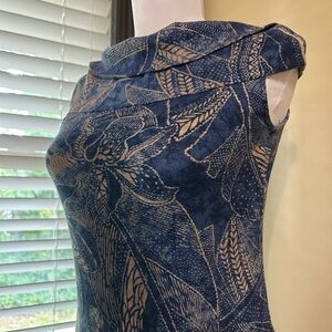 Ralph Lauren Blue and Tan Patterned Dress